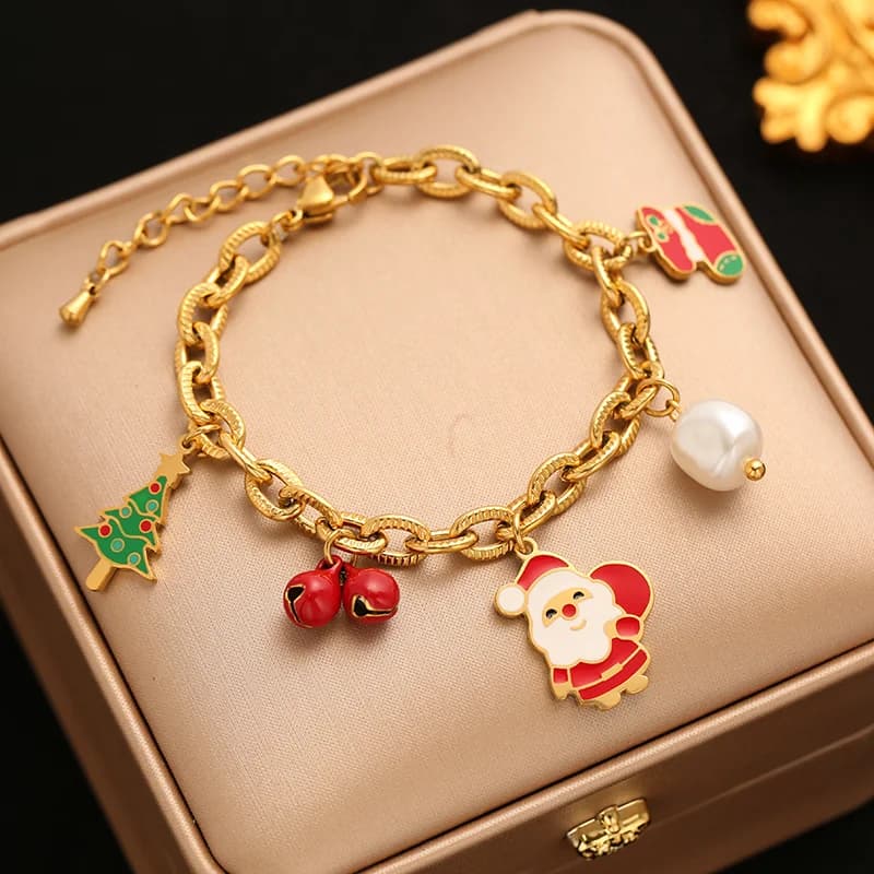 سوار charms رجالي من الفولاذ المقاوم للصدأ بتصميم رجل الثلج