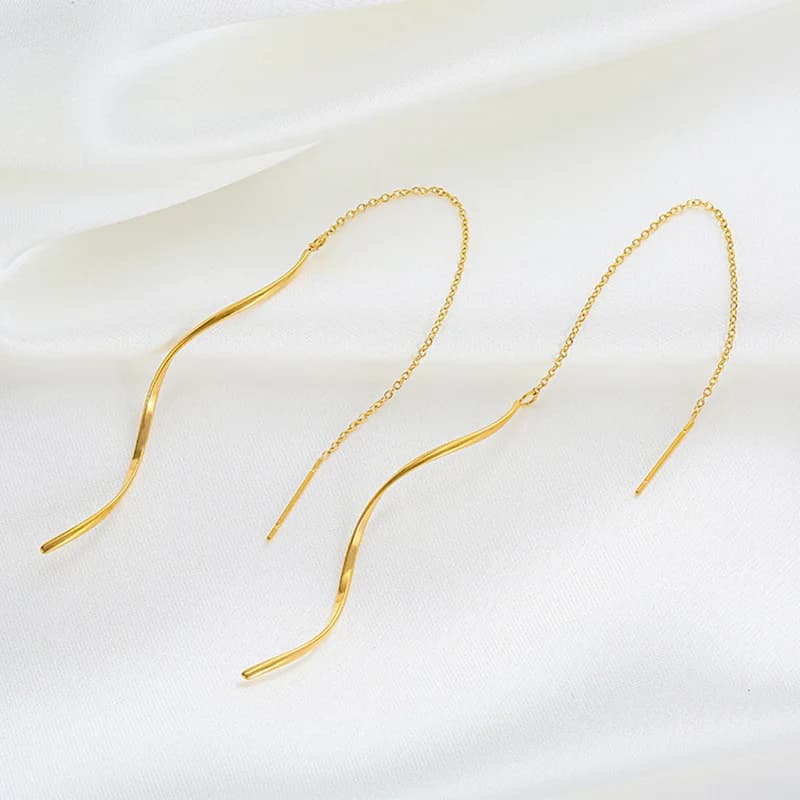 أقراط متدلية غير منتظمة بأشرطة (Tassel) من الفولاذ المقاوم للصدأ