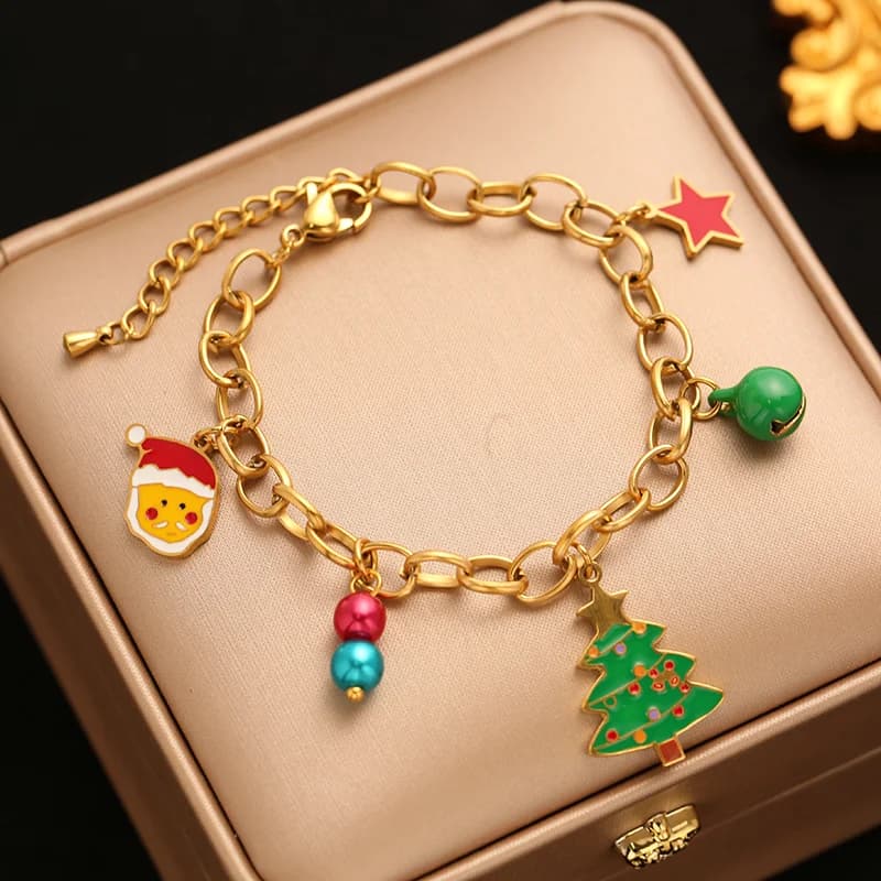 سوار charms رجالي من الفولاذ المقاوم للصدأ بتصميم رجل الثلج