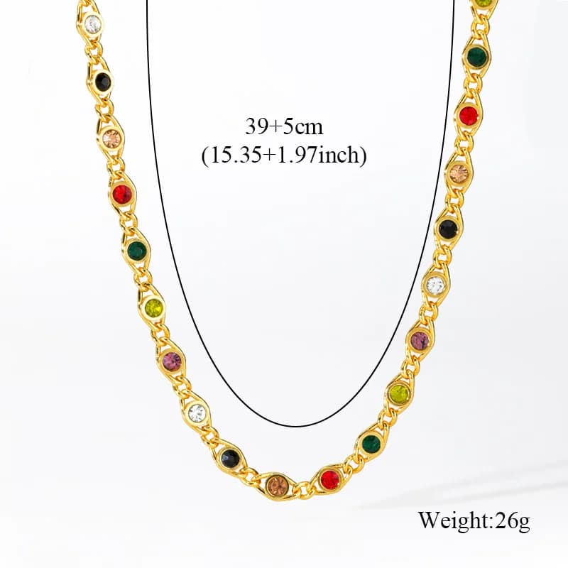 طقم قلادة وسوار سلسلة بزركون